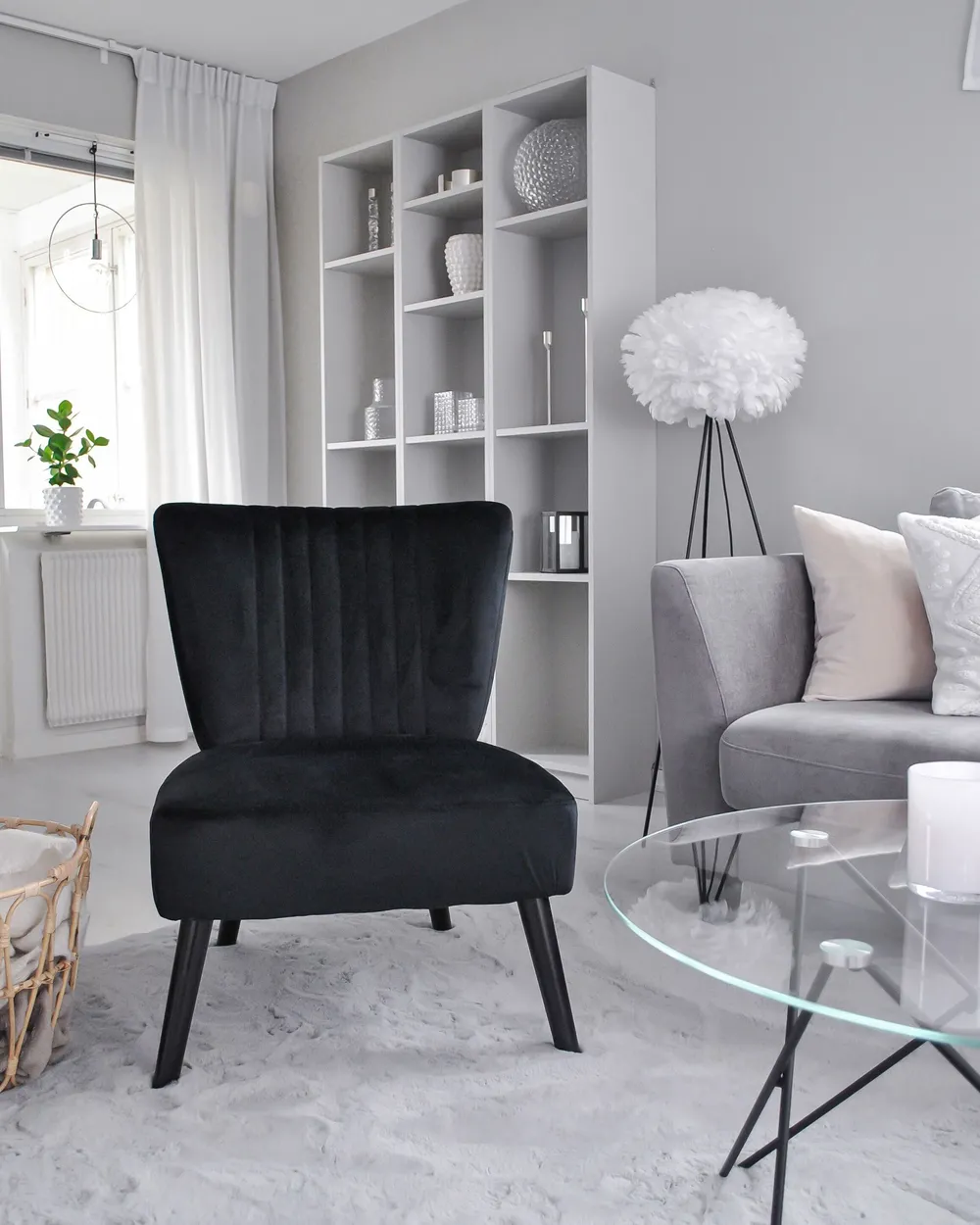 Armchair VAASA Velvet Black_853854