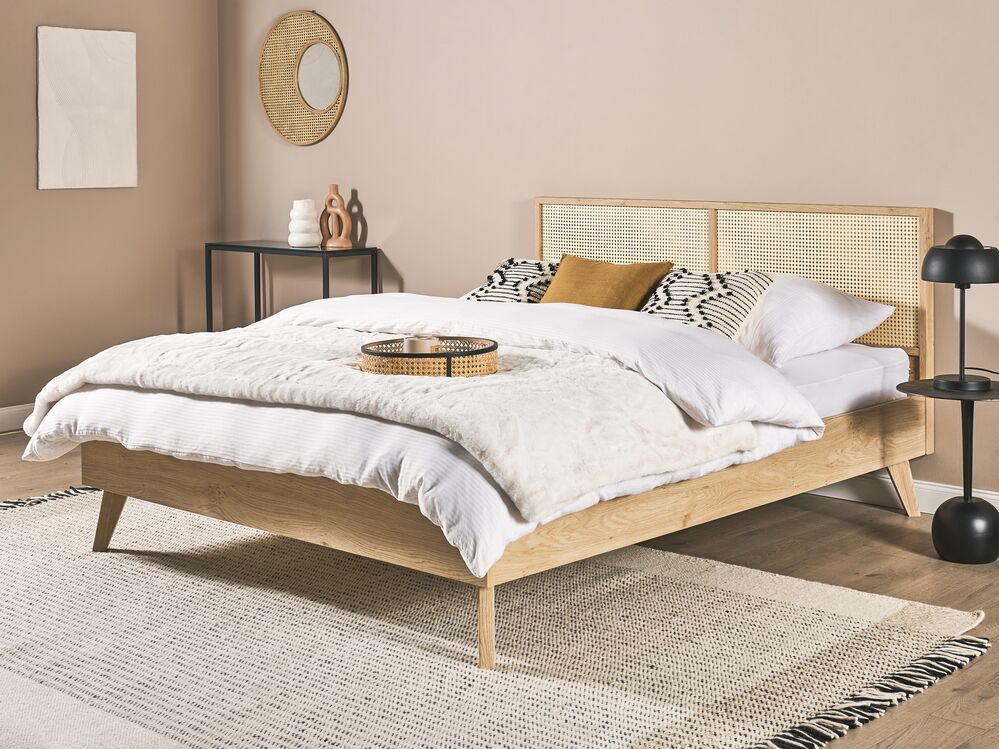 King size bed rattan discount