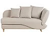 Right-Hand Chaise Longue MERI with Storage Faux Linen Beige