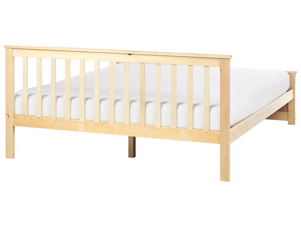 Bed Pine Wood OLENDON 160 x 200 cm (EU King Size) Light Brown_954868