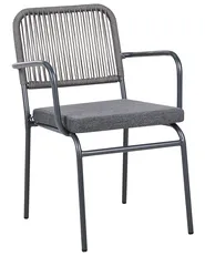 Set of 4 Garden Chairs with Cushions TACENO Metal Grey_1007821