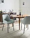 Conjunto de 2 sillas de comedor LOVERNA Pana Verde menta