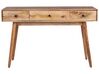 Konzolový stolík z mangového dreva s 3 zásuvkami svetlé drevo KINSELLA_892050