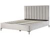 Sametová postel s úložným prostorem 180 x 200 cm šedá SEZANNE_799874