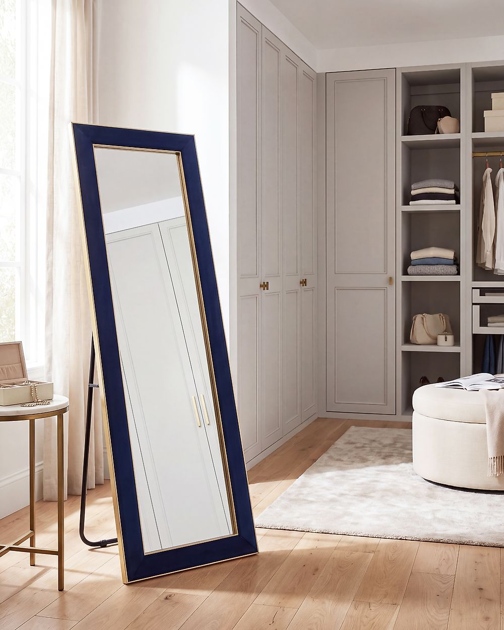Standing Mirror LAUTREC 150 cm Velvet Navy Blue