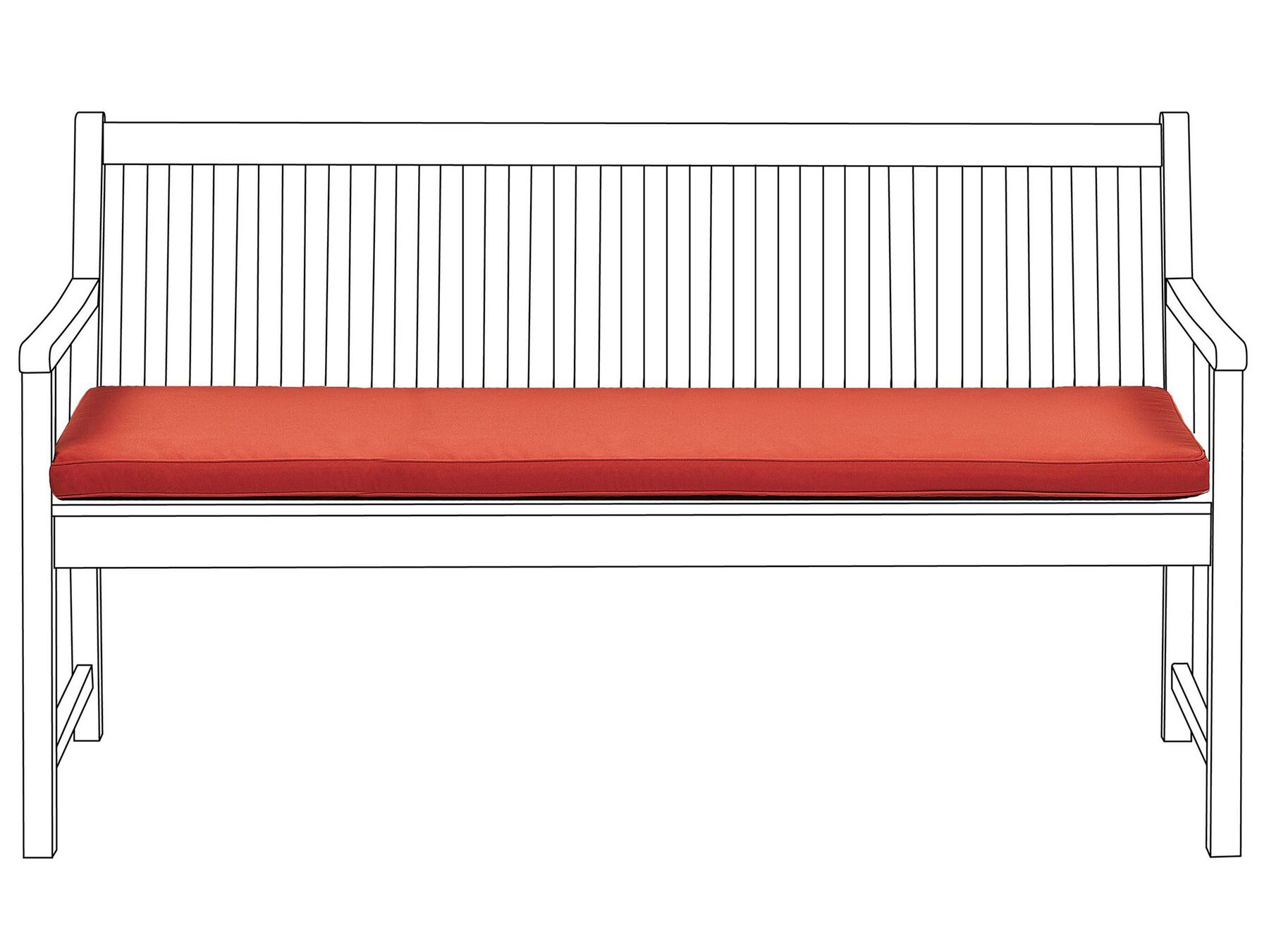 Polštář  na lavičku 152 x 54 cm červená VIVARA_774720