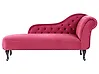 Right-Hand Chaise Longue NIMES Velvet Dark Red