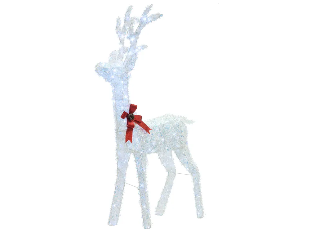 Dekoracja ogrodowa LED MALAREN 140 cm Renifer Biały