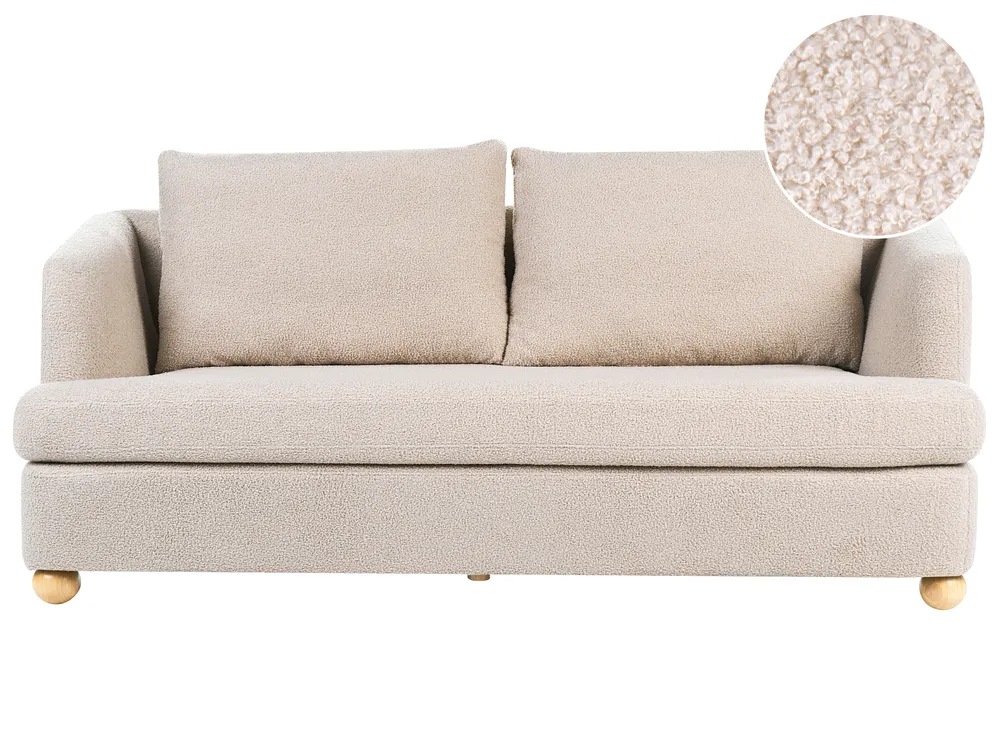Sofa dla 3 osób RATTVIK Boucle Beżowy