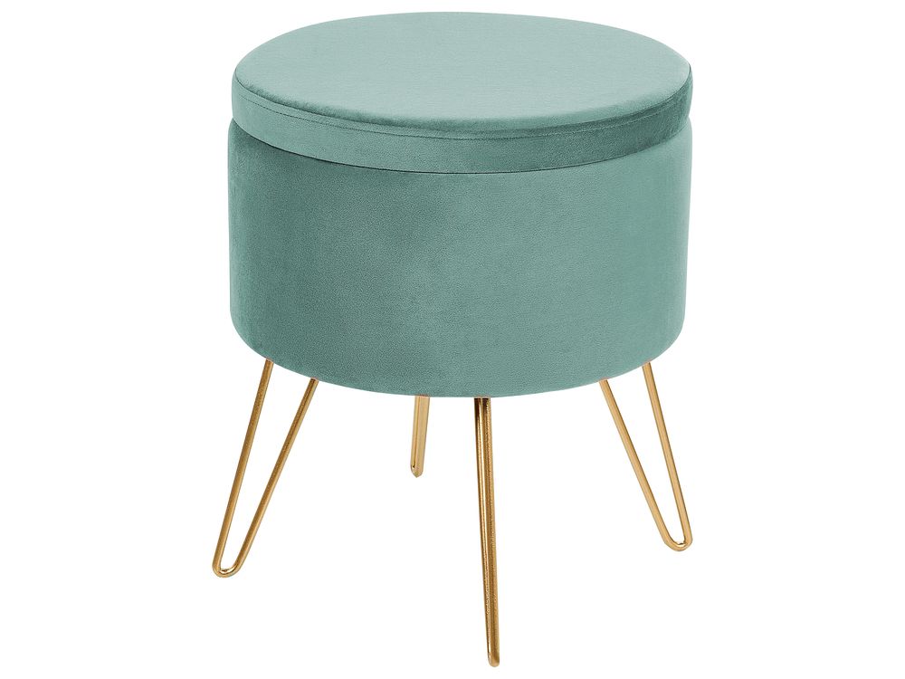 Velvet Storage Pouffe Green SILAS Beliani