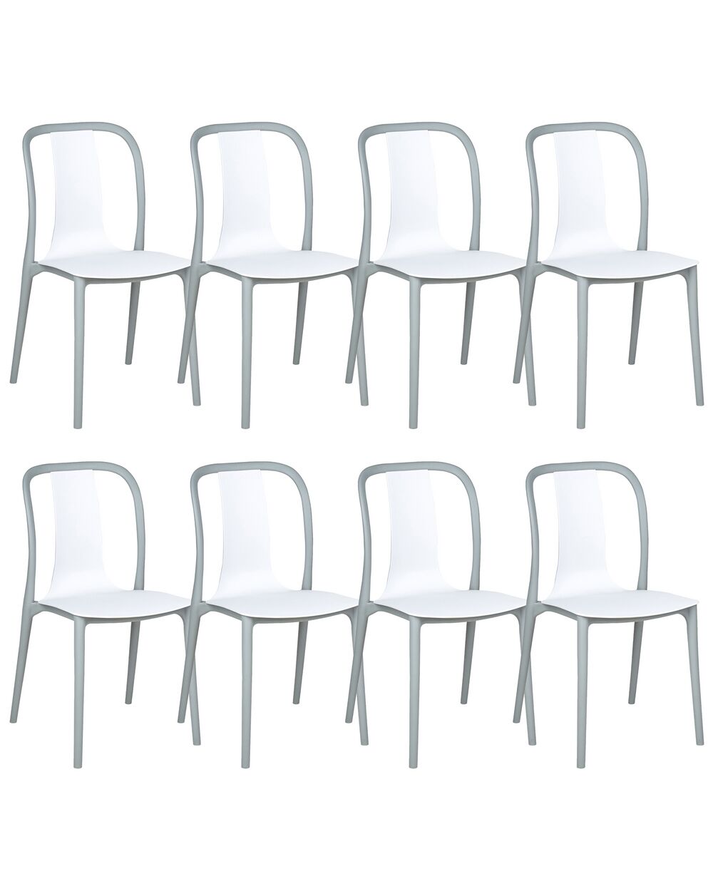 Lot de 8 chaises de jardin SPEZIA Blanc