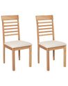  Set of 2 Wooden Dining Chairs Light Wood and Light Beige ORTLEY_926606