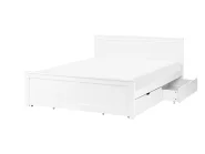 Bed with 4 Drawers SABRAN Pine Wood White 140 x 200 cm (EU Double)_1061270