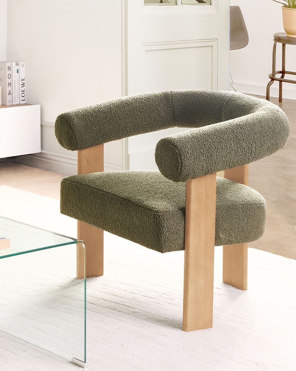 Armchair LOEN Fabric Black/ White | Beliani.co.uk