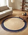Rug MARTS Dark Blue ø 200 cm Jute