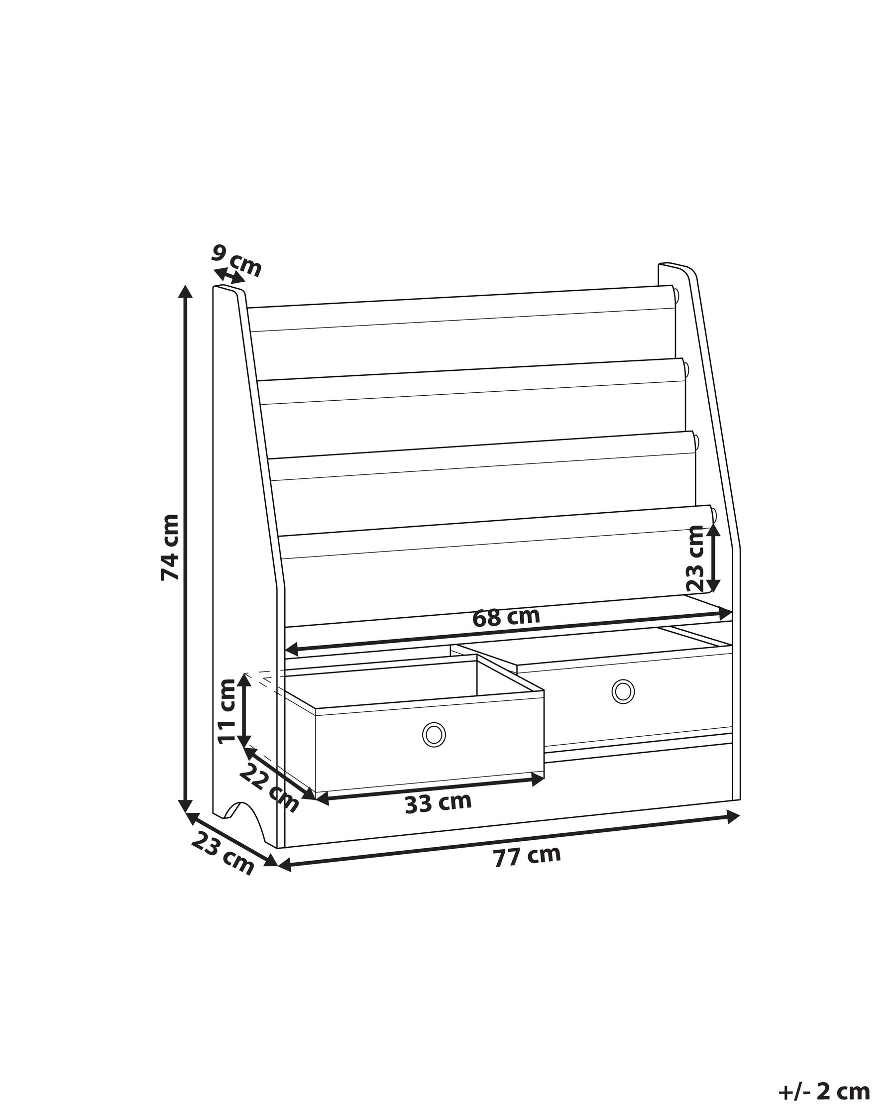 3 Tier Bookcase White TUMBY_963093