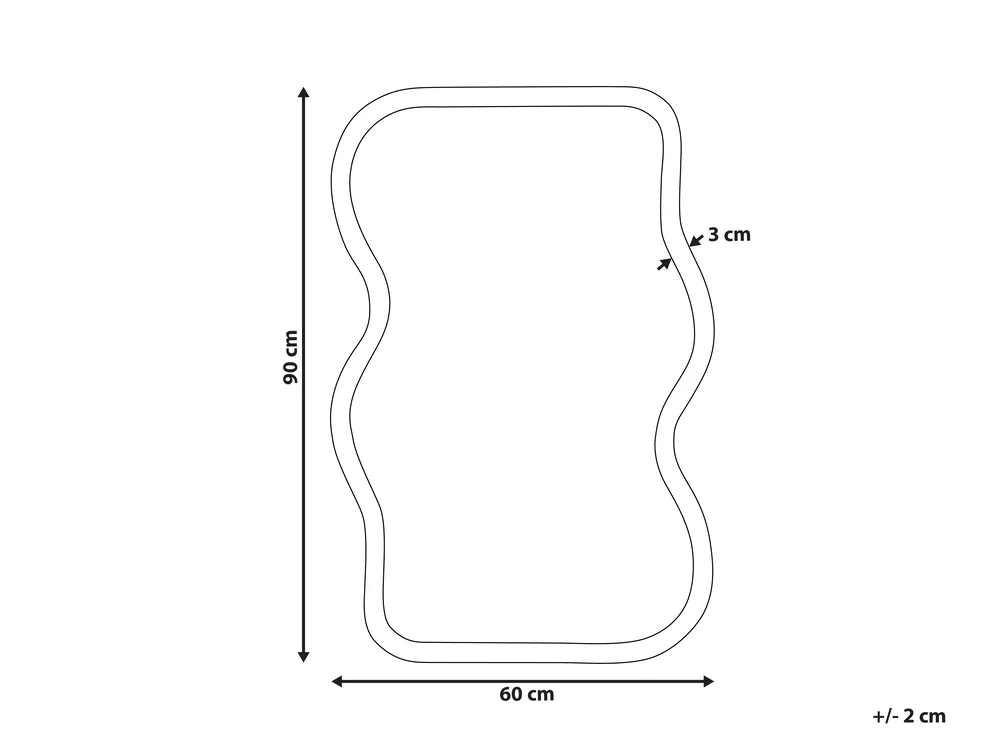 Specchio RONNET 60 cm 90 cm Legno di Paulownia Azzurro_914841