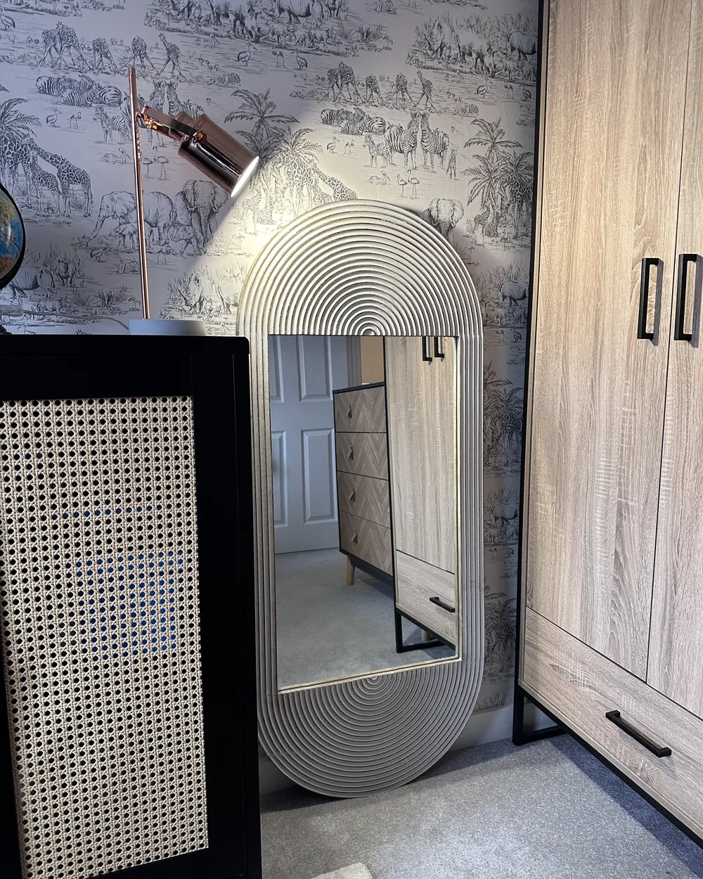 Wall Mirror BRIANT 56 cm 130 cm Mango Wood White_948614