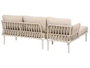 Garden Corner Sofa with Table 3 Seater ORTE Metal Beige Right Hand_1125235