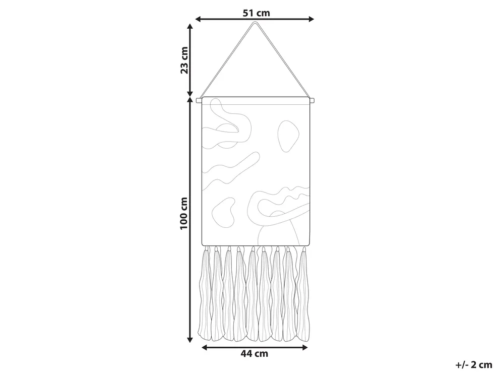 Makrama ścienna KALAT 123 cm Bawełna Kolorowy_843624