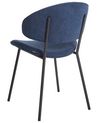 Set of 2 Fabric Dining Chairs Dark Blue KIANA_939001