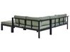 5 Seater Aluminium Garden Corner Sofa Set Black and Green MESSINA_929483