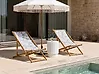 Set of 2 Sun Lounger Replacement Fabrics ANZIO/AVELLINO 113 x 44 cm Grey
