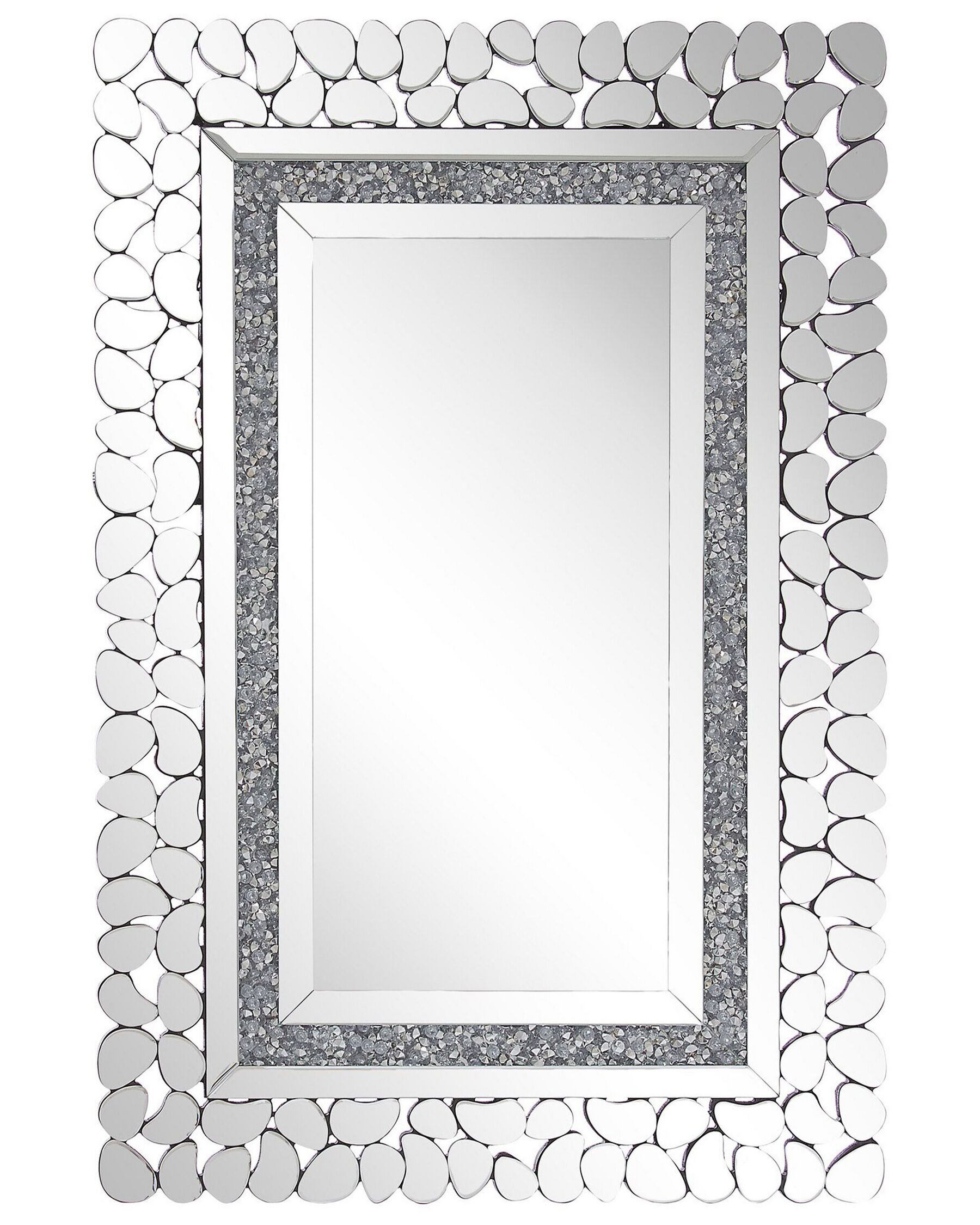 Espejo de pared plateado 60x90 cm PABU_773199