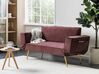 2-Sitzer Schlafsofa Samtstoff rosa SAARELA_932732