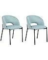 Set of 2 Dining Chairs PENNY Fabric Light Blue