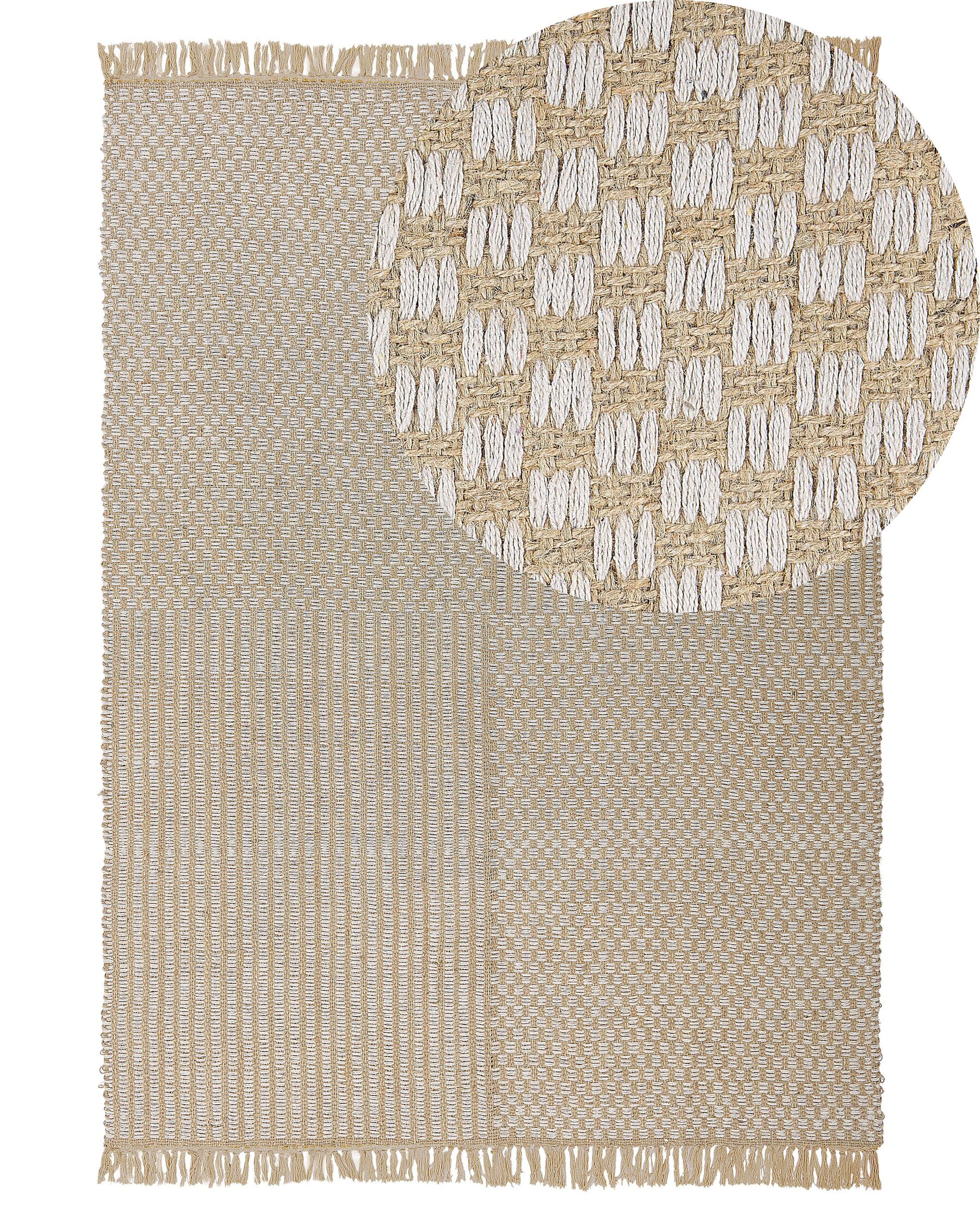 Teppich beige 140 x 200 cm Kurzflor zweiseitig ADABAG_807446
