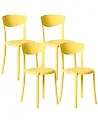 Conjunto de 4 sillas de jardín VIESTE Amarillo