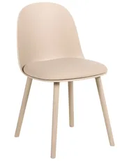 Zestaw 2 krzeseł do jadalni ANKENY Skóra ekologiczna Beżowy_1107533