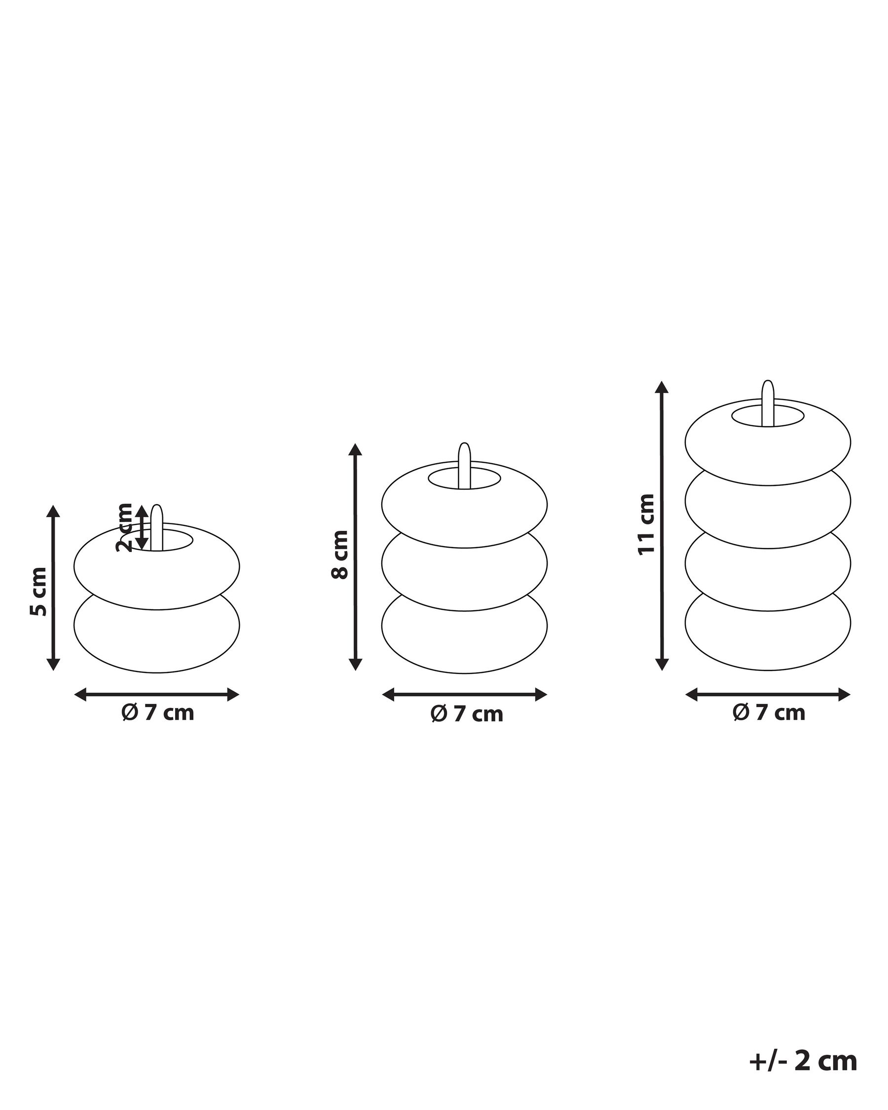 Set of 3 LED Candles ETERNIS 5/8/11 cm Off-White_1015904