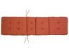 Gartenliege Akazienholz dunkelbraun Auflage rot rollbar AMANTEA_880108