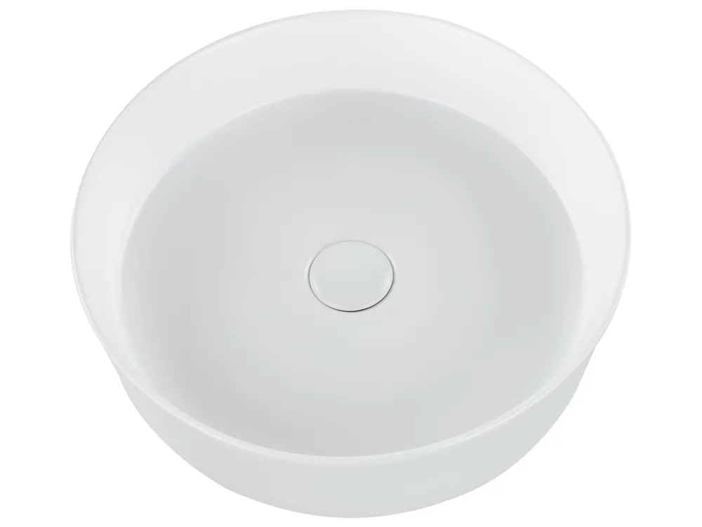 Countertop Basin TEBAR ⌀ 400 mm Ceramic Off-White_923395