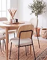 Set of 4 Dining Chairs RILEY Fabric Light Beige