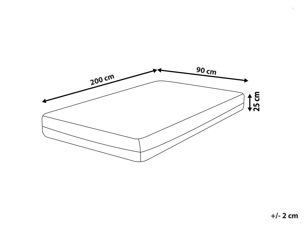 Materac termoelastyczny lateksowy LATEX MEMORY 7 PRO H2/3 średnio twardy 90 x 200 cm_914143