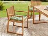 Gartenmöbel Set zertifiziertes Akazienholz hellbraun 8-Sitzer Auflagen grün Blättermuster SASSARI II_924050