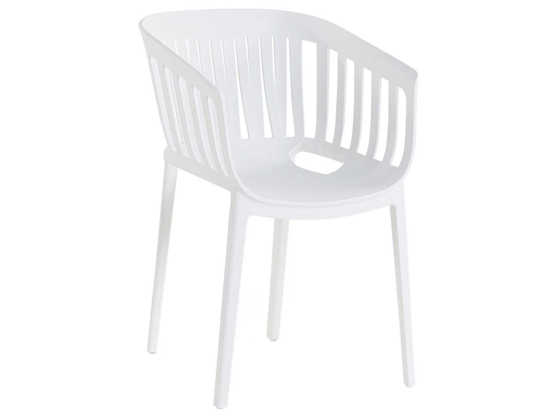 Chaise de salle à manger en plastique blanc DALLAS_353404