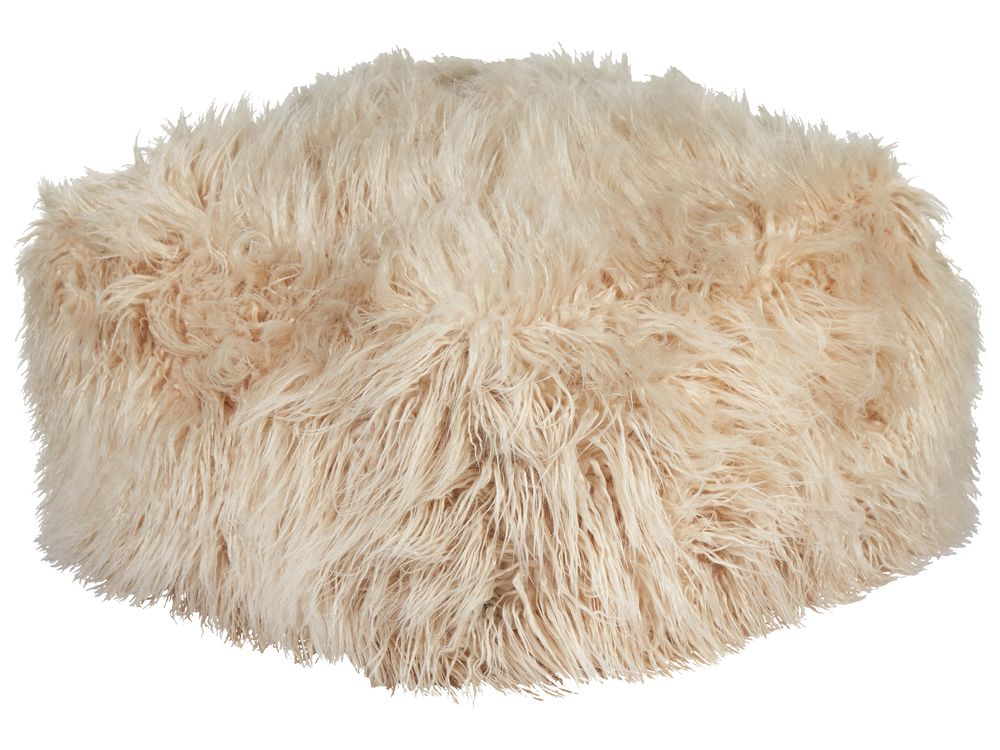 Pouffe CONROE Faux Fur Beige