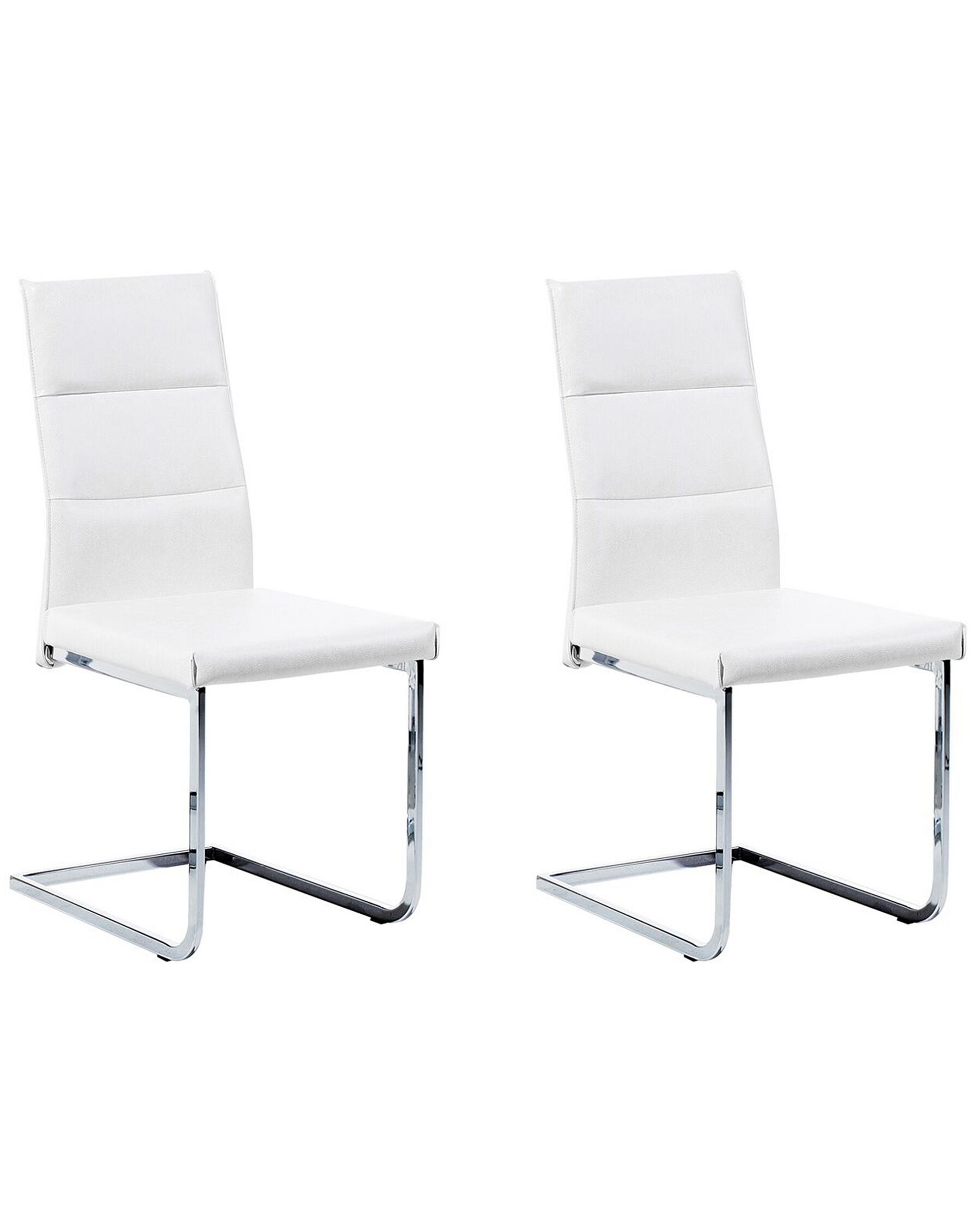 Sada 2 bílých jídelních židlí z umělé kůže ROCKFORD_751521