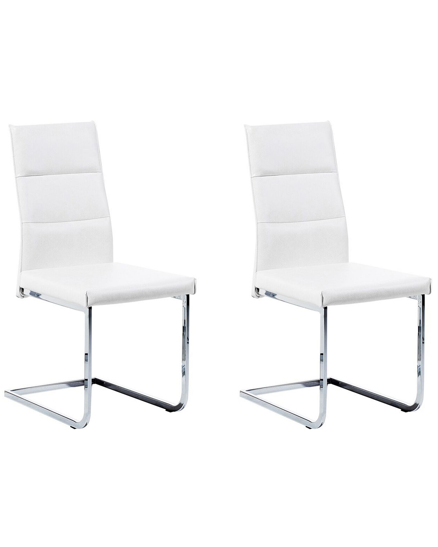 Set of 2 Faux Leather Dining Chairs White ROCKFORD_751521