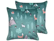Set di 2 cuscini FOOTHILL Velluto 45 x 45 cm Verde menta_879445