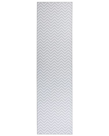 Teppich grau / weiß 80 x 300 cm SAIKHEDA