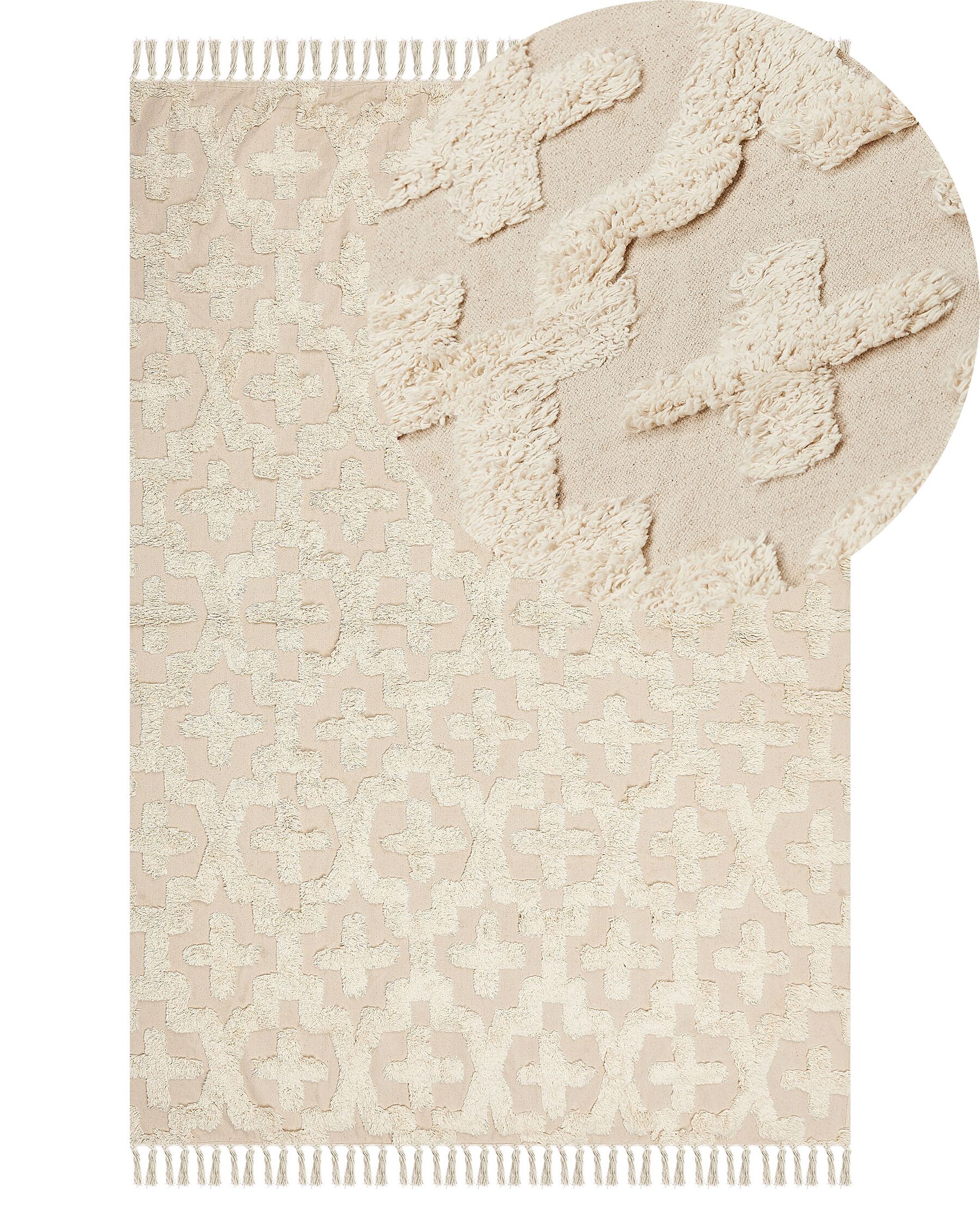 Dywan bawełniany 140 x 200 cm beżowy ITANAGAR_839226