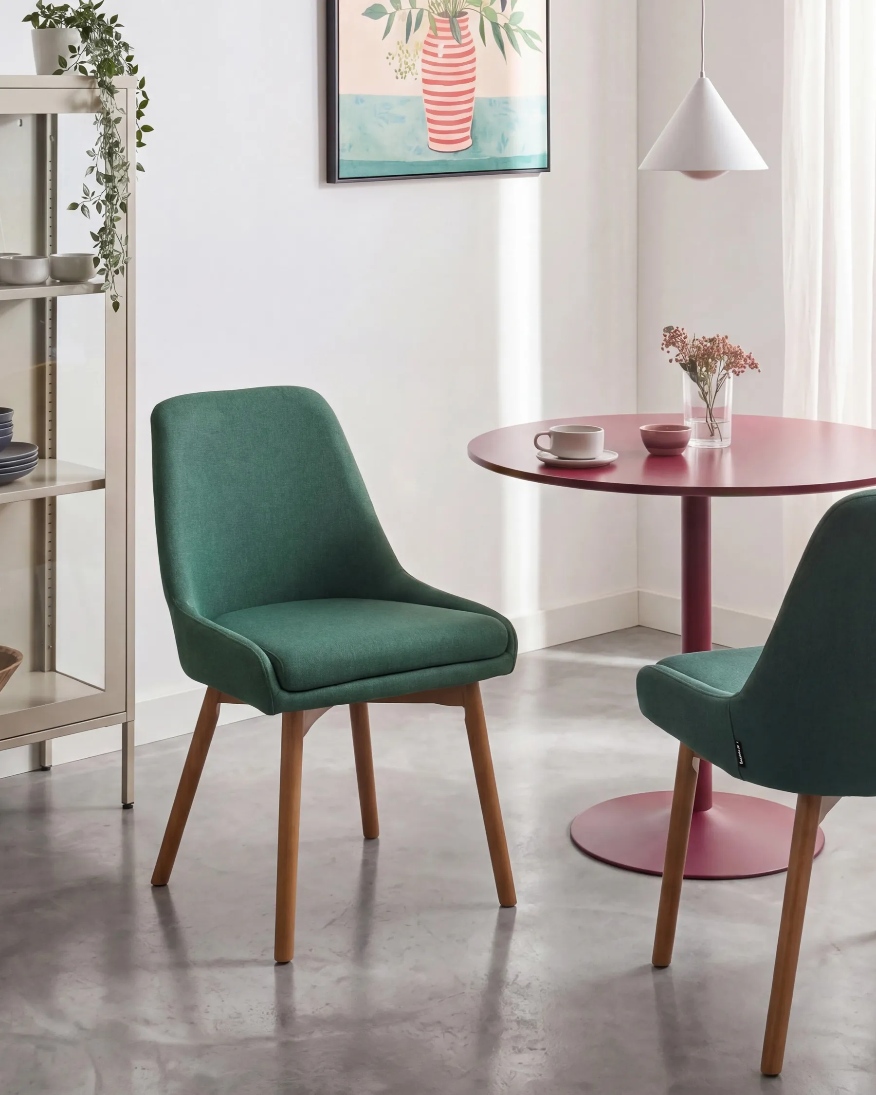 Set of 2 Dining Chairs MELFORT Dark Green_799989