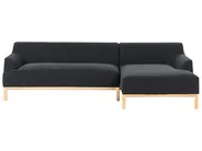 Corner Sofa 3 Seater SOSJO Fabric Black Left Hand_941176