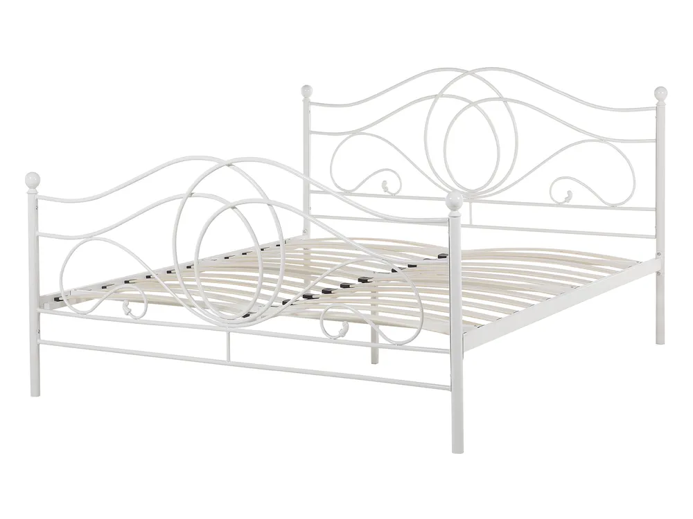Bed Metal LYRA 140 x 200 cm (EU Double) White_817947