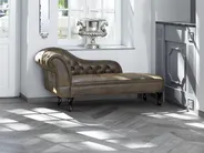 Left-Hand Chaise Longue NIMES Faux Suede Dark Brown_536077